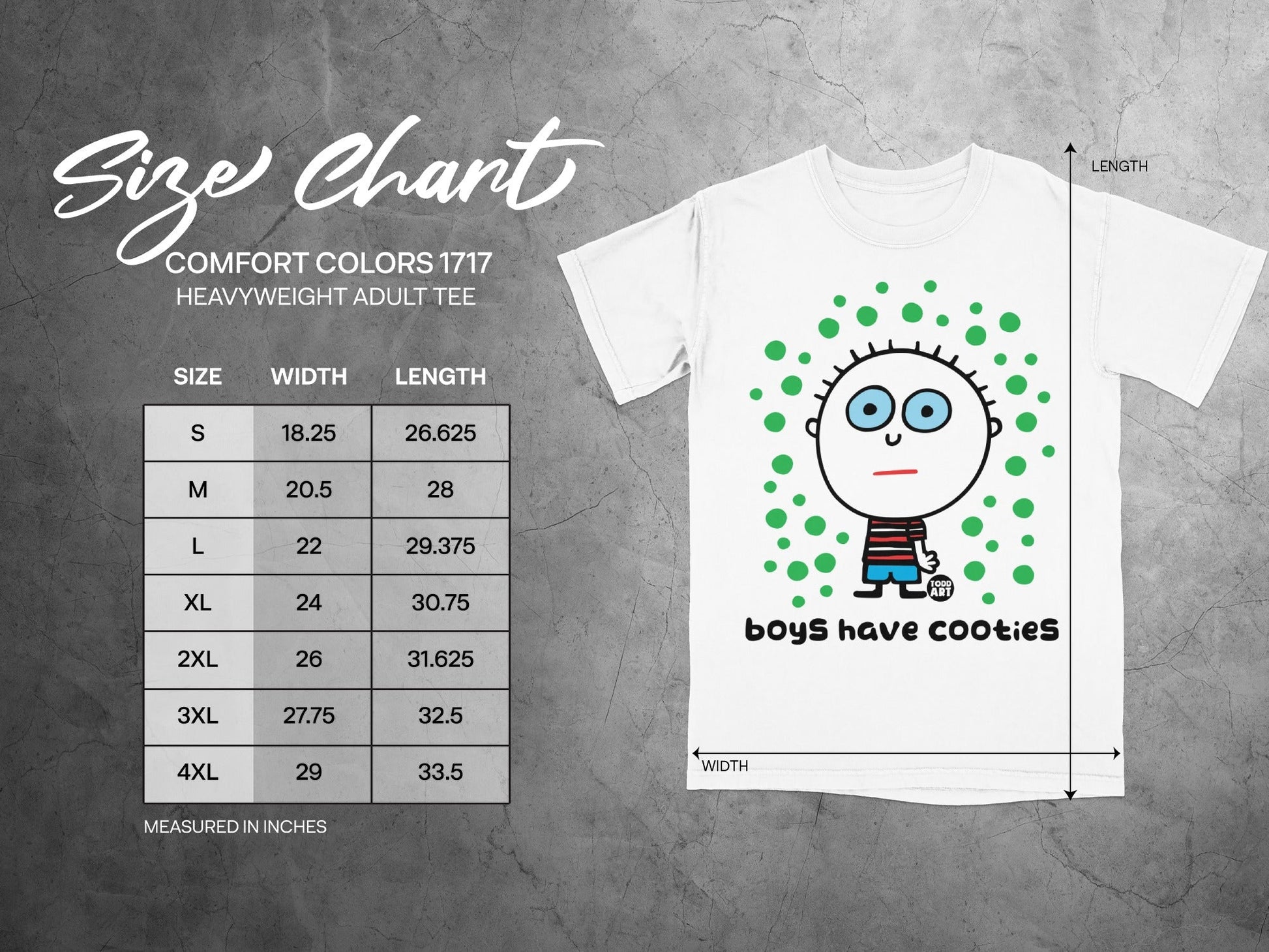 Boys Have Cooties Heavyweight Adult Tee