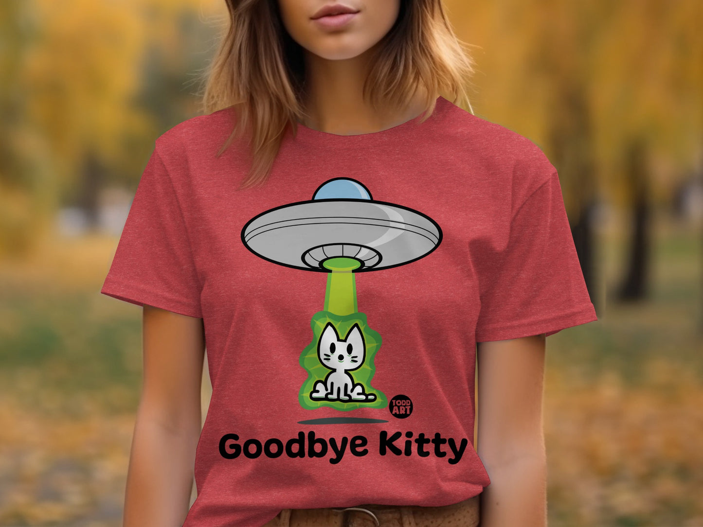 Goodbye Kitty UFO Graphic T-Shirt Fun Apparel