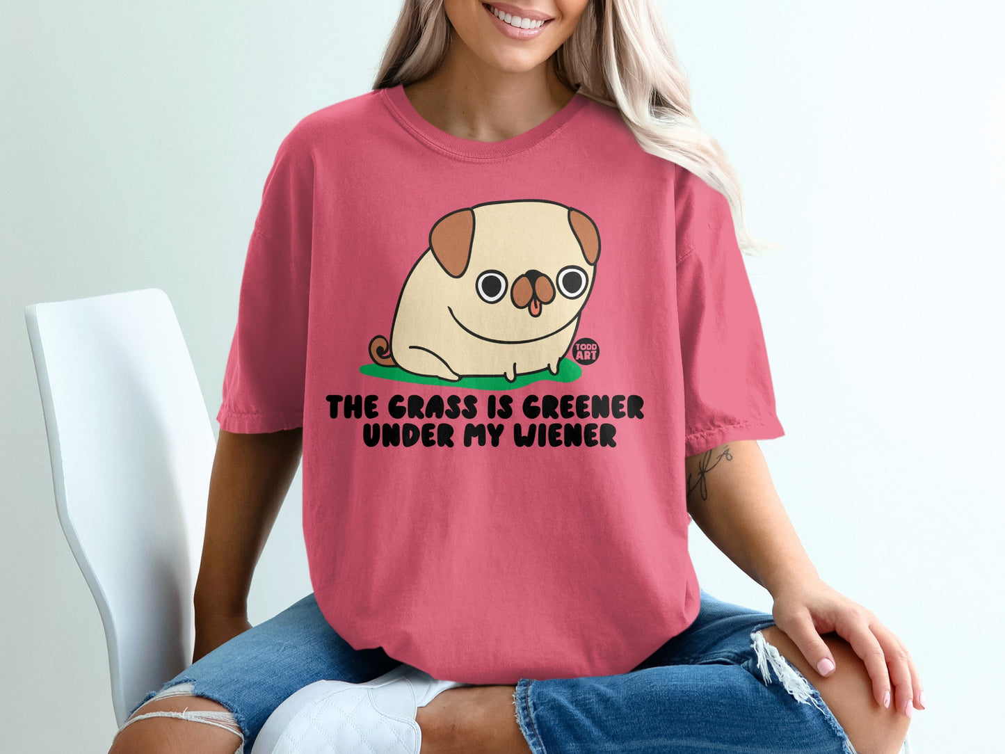 The Grass Is Greener Under My Wiener T-shirt