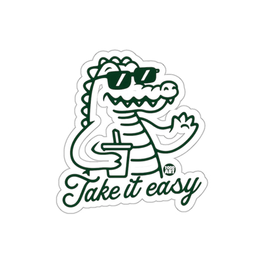 Cool Alligator With Sunglasses and Drink Take it Easy sticker