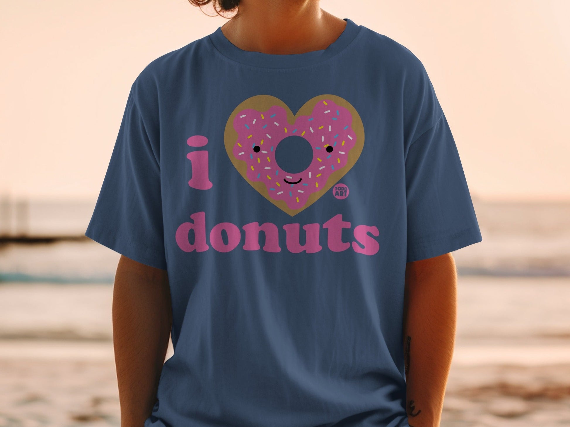 I Love Donuts Fun and Whimsical Graphic T-Shirt