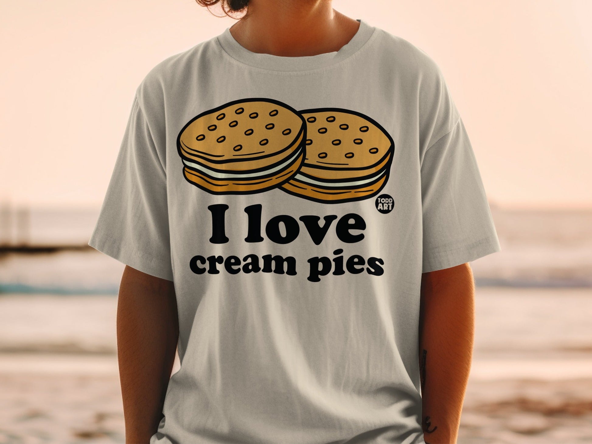 I Love Cream Pies Graphic Tee Shirt Todd Art Design