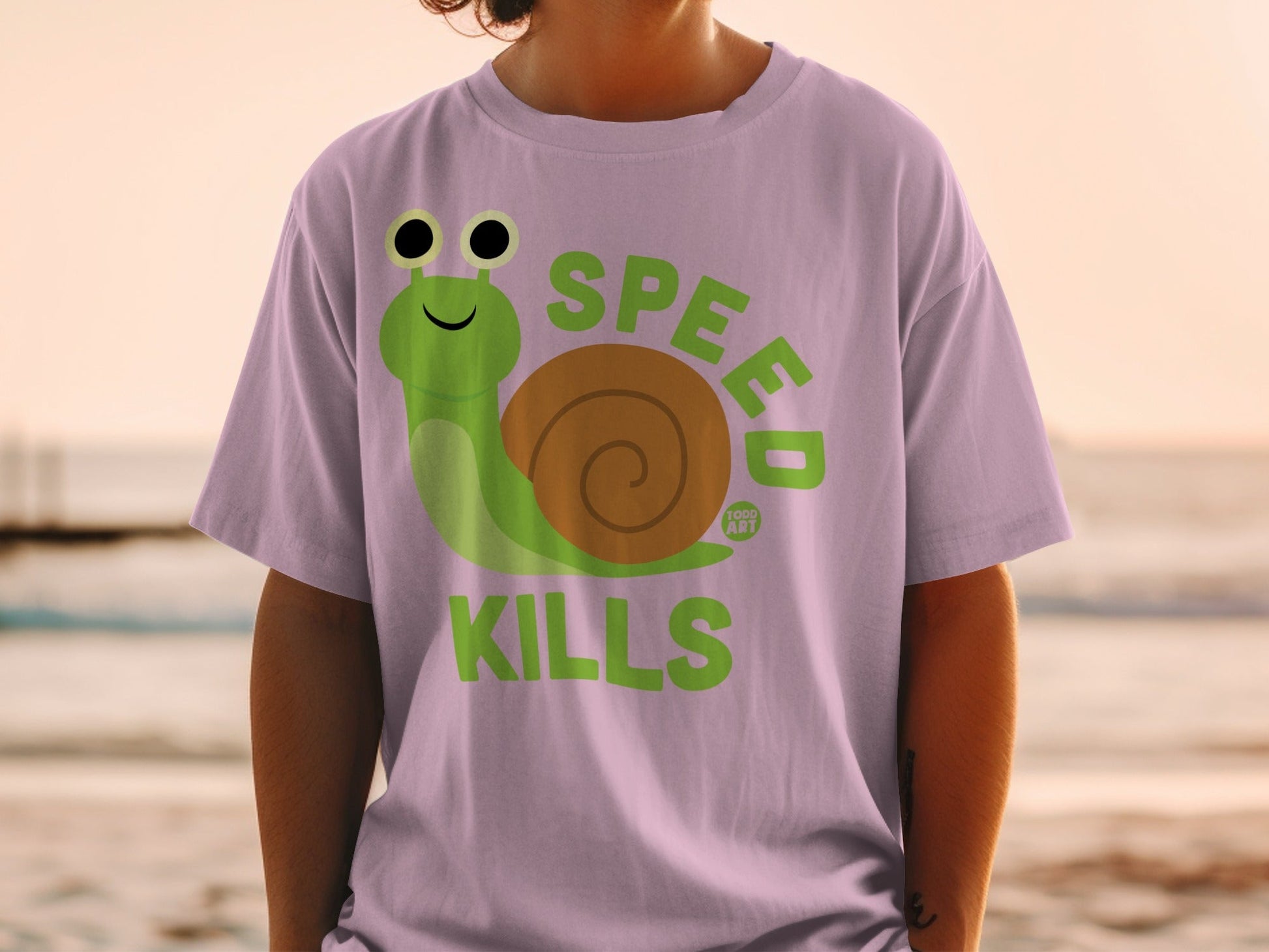Speed Kills Snail Graphic T-Shirt Fun Casual Wear