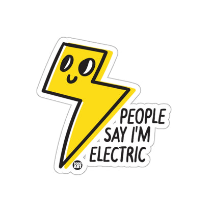 Cute Yellow Lightning Bolt People Say I'm Electric Sticker