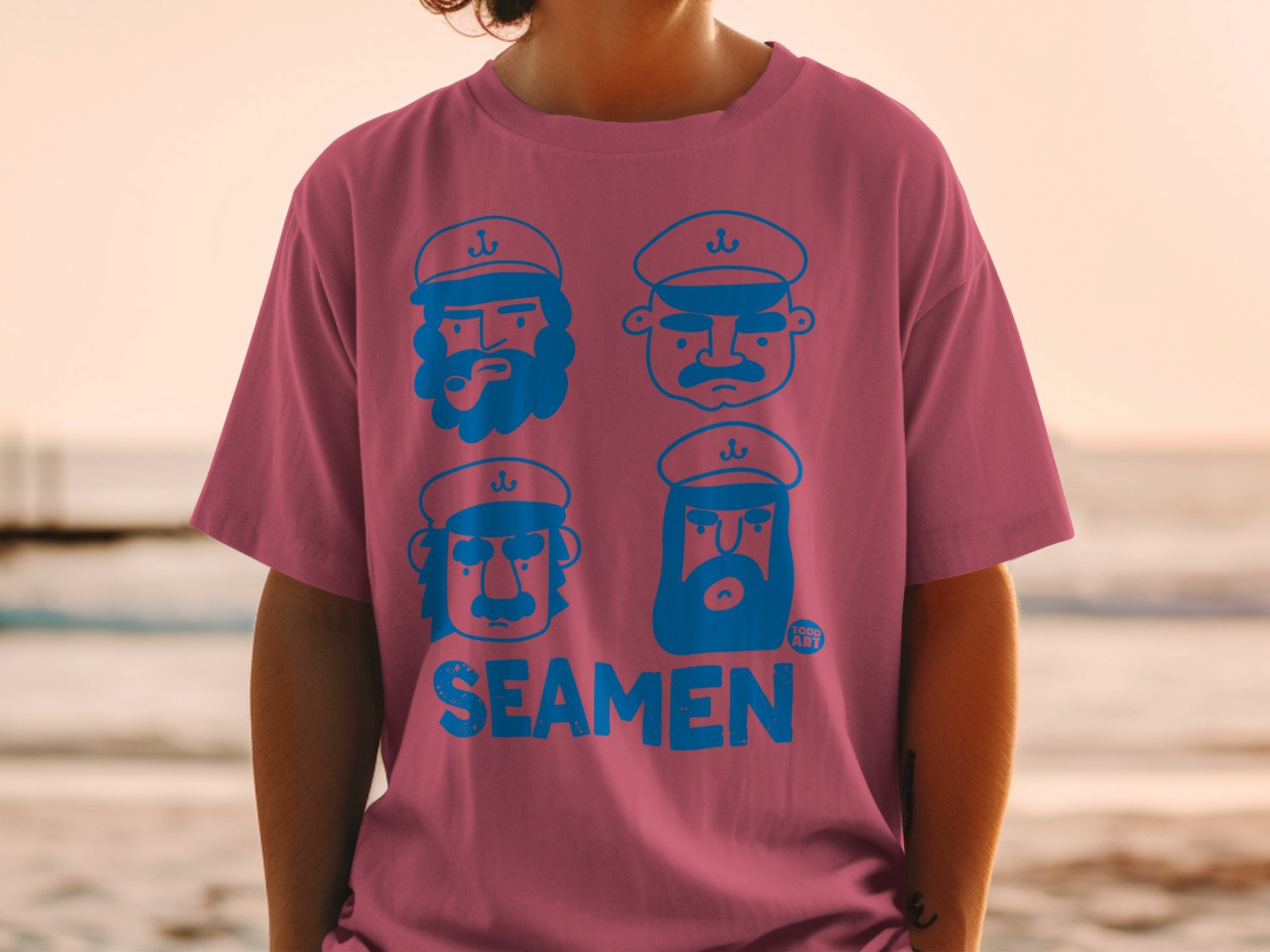 Pink Seamen Anchor Faces Graphic Todd Art product type