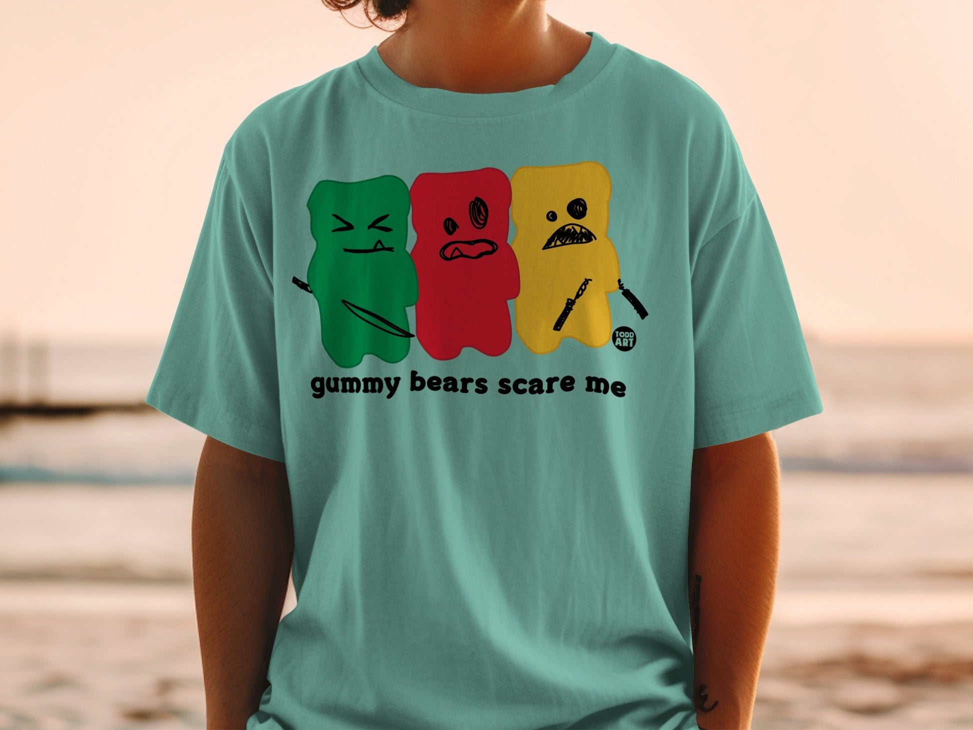 Gummy Bears Scare Me Funny Graphic T-Shirt
