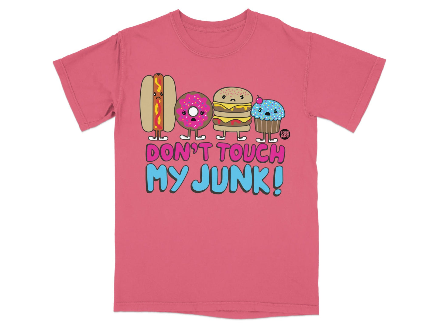 Don't Touch My Junk Cute Food Characters T-shirt