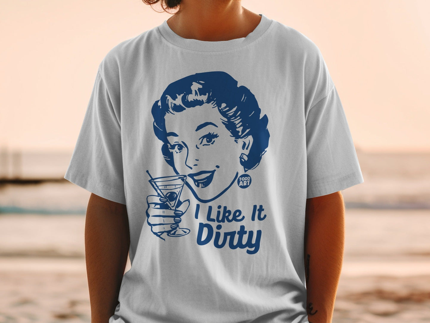 I Like It Dirty Retro Cocktail Graphic T-Shirt