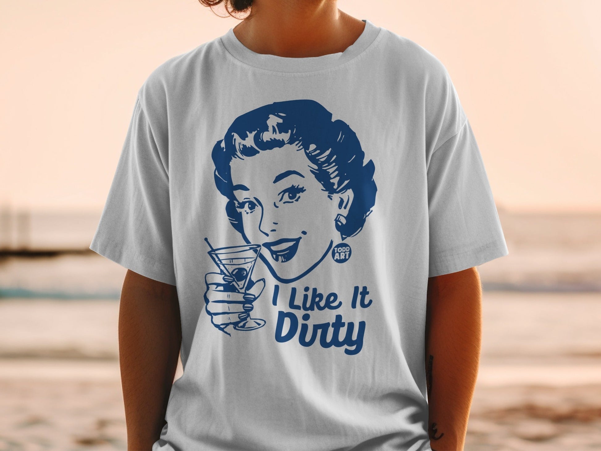 I Like It Dirty Retro Cocktail Graphic T-Shirt