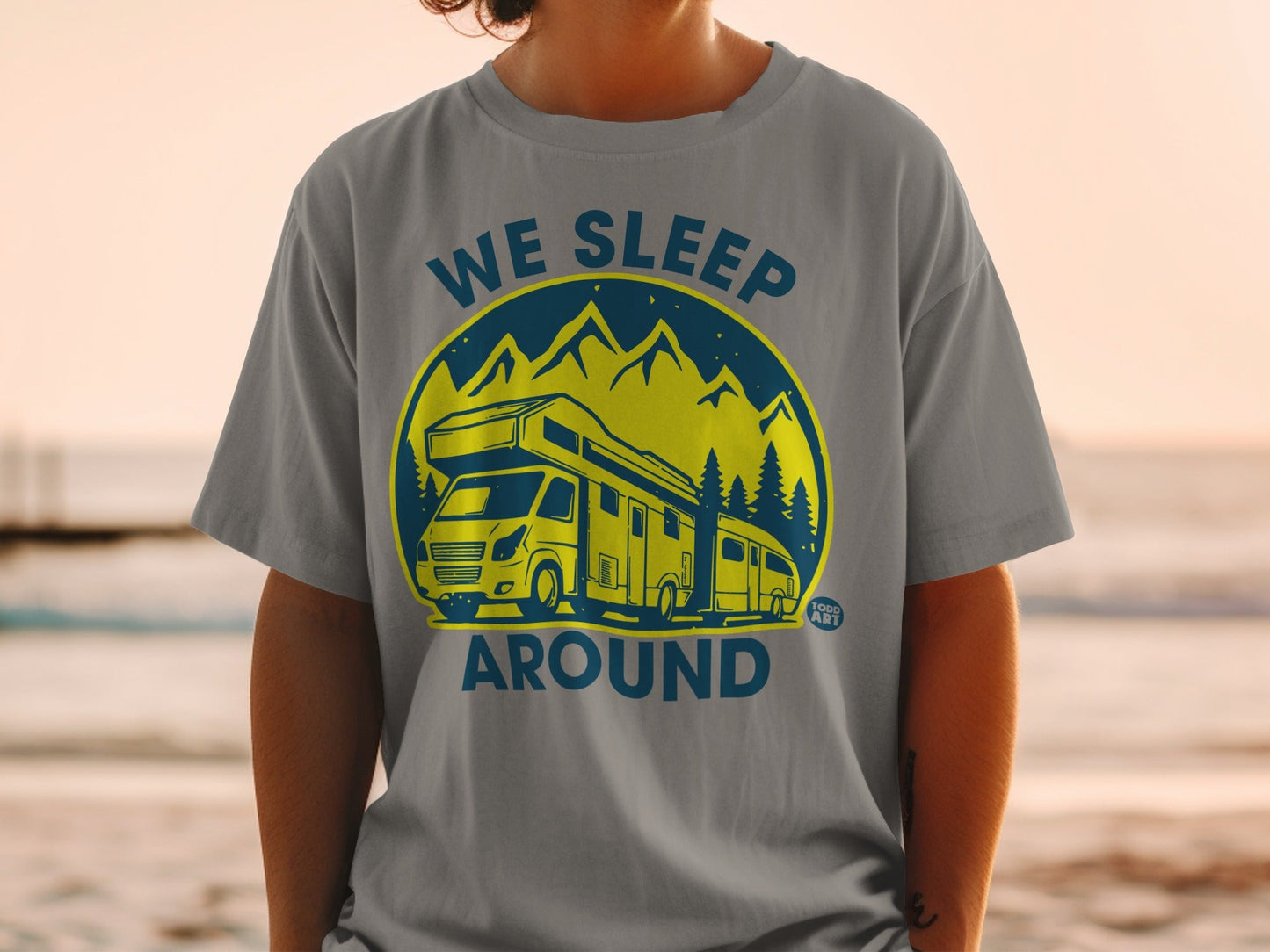 We Sleep Around Camper Graphic T-Shirt Camping Apparel