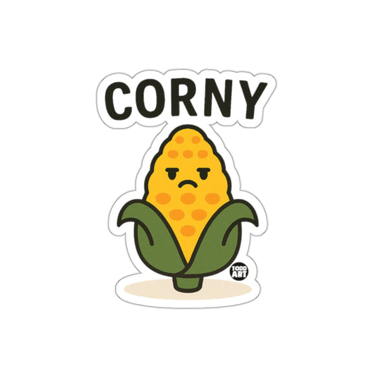 Corny Funny Corn Character Sticker Humorous Art