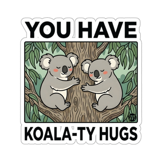 Cute Koala Duo Tree Hugging Quote YOU HAVE KOALA-TY HUGS 