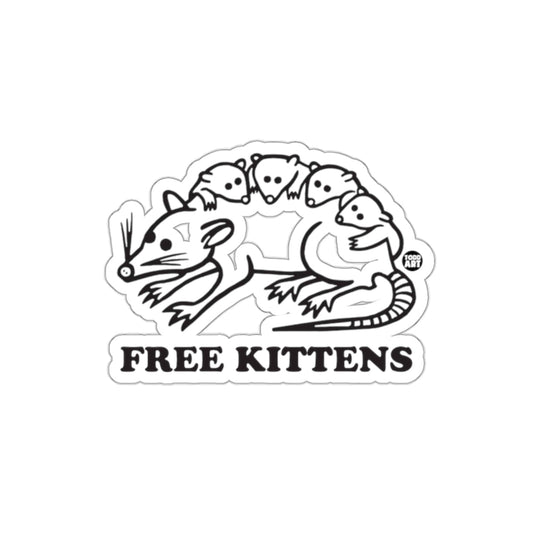 Funny Opossum With Babies and Free Kittens Text sticker