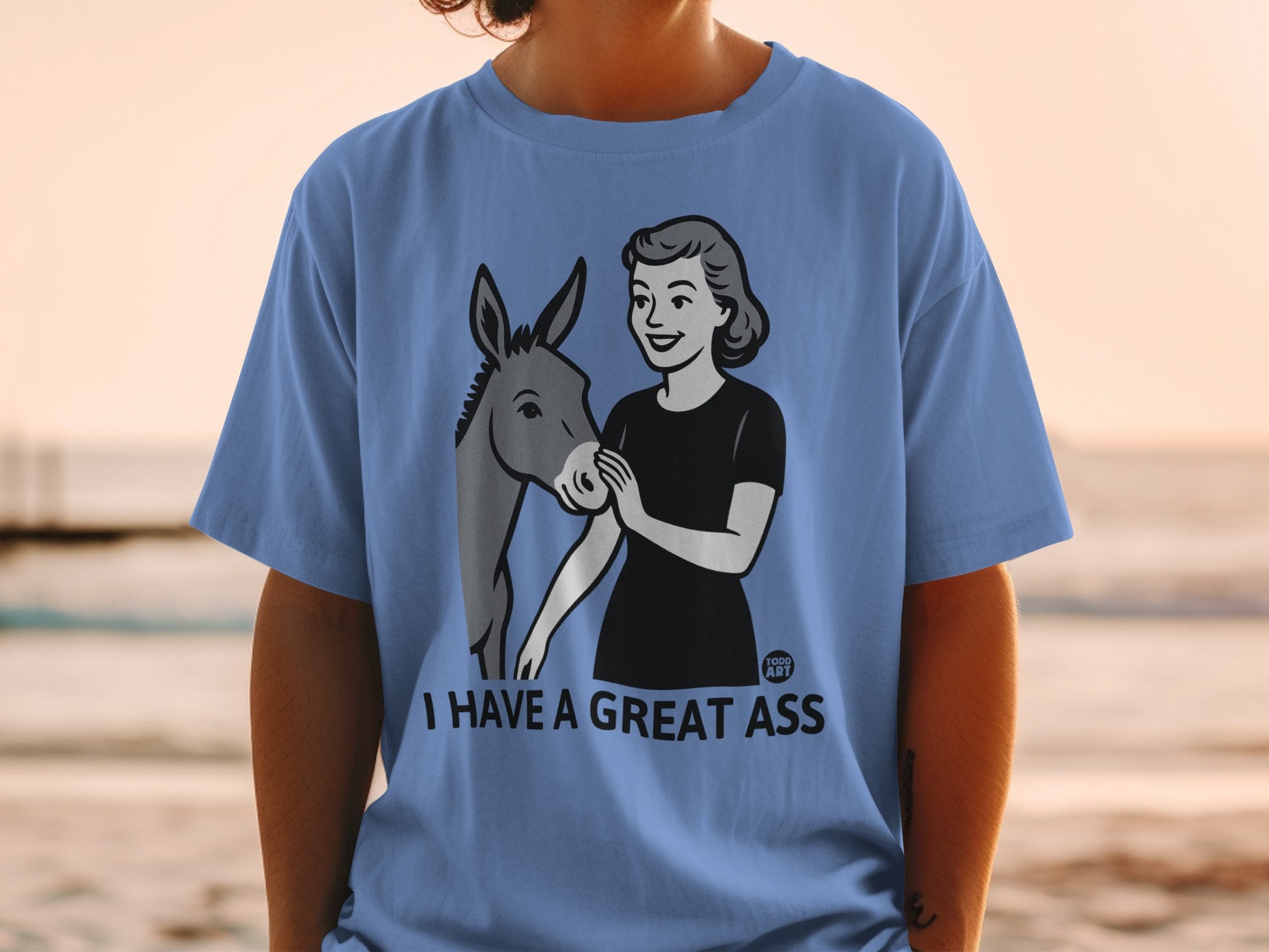 Vintage Cartoon Fun Donkey I Have A Great Ass T-Shirt