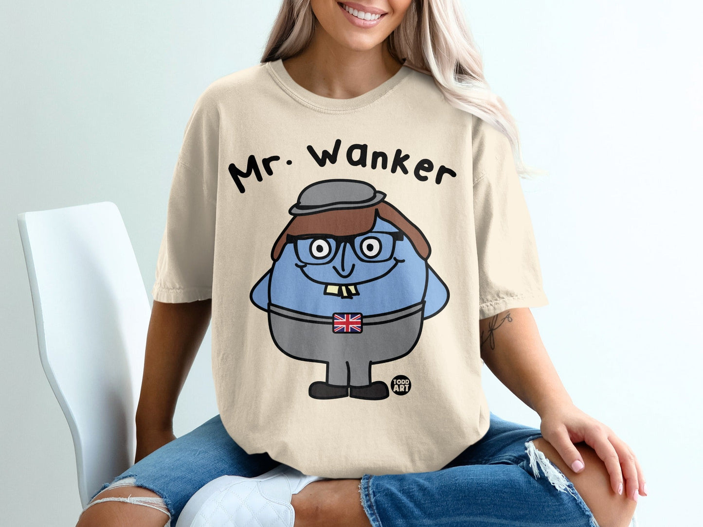 Mr. Wanker Cartoon Character Graphic T-Shirt