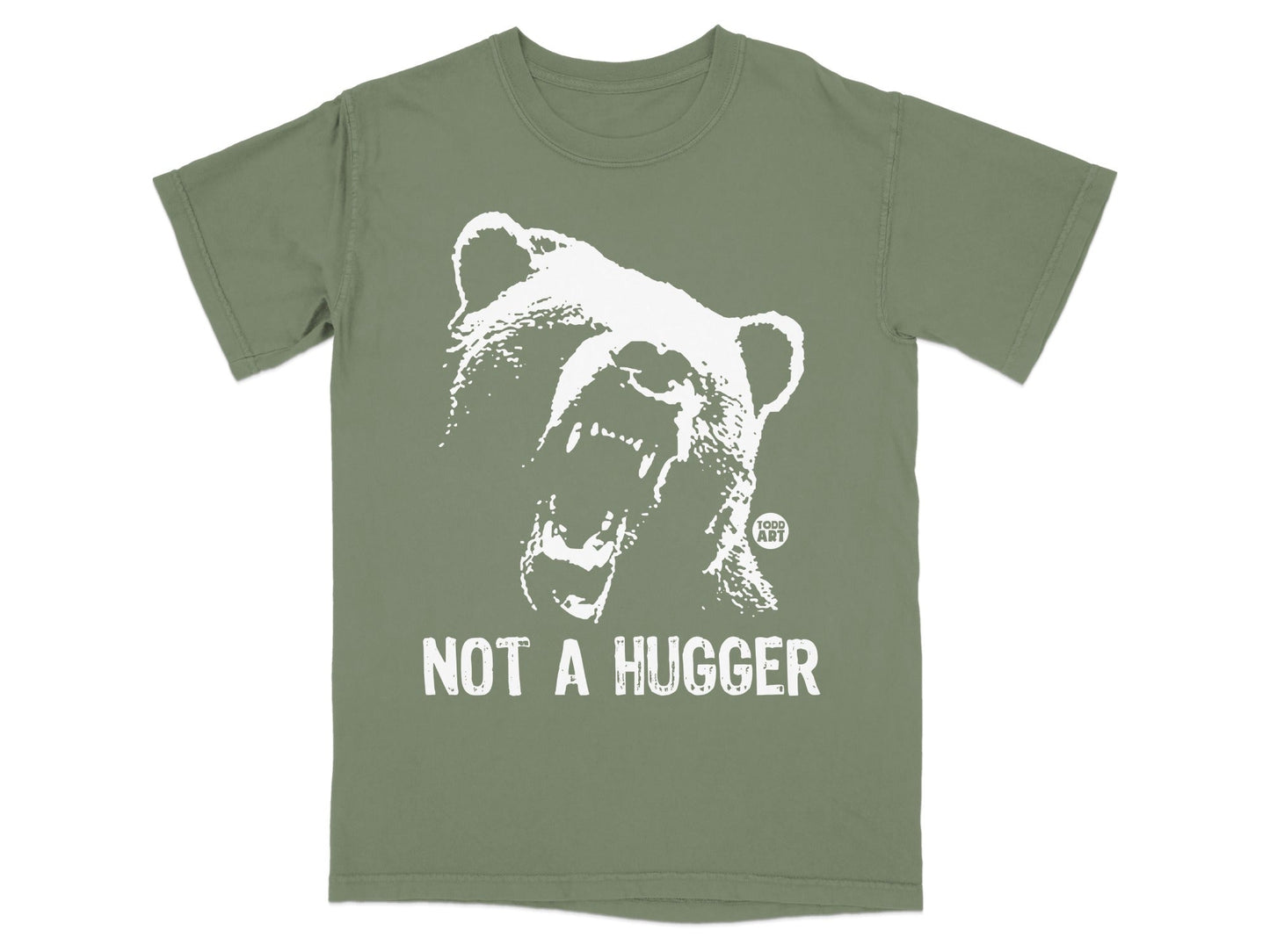 Not A Hugger Graphic Design Bear T-Shirt