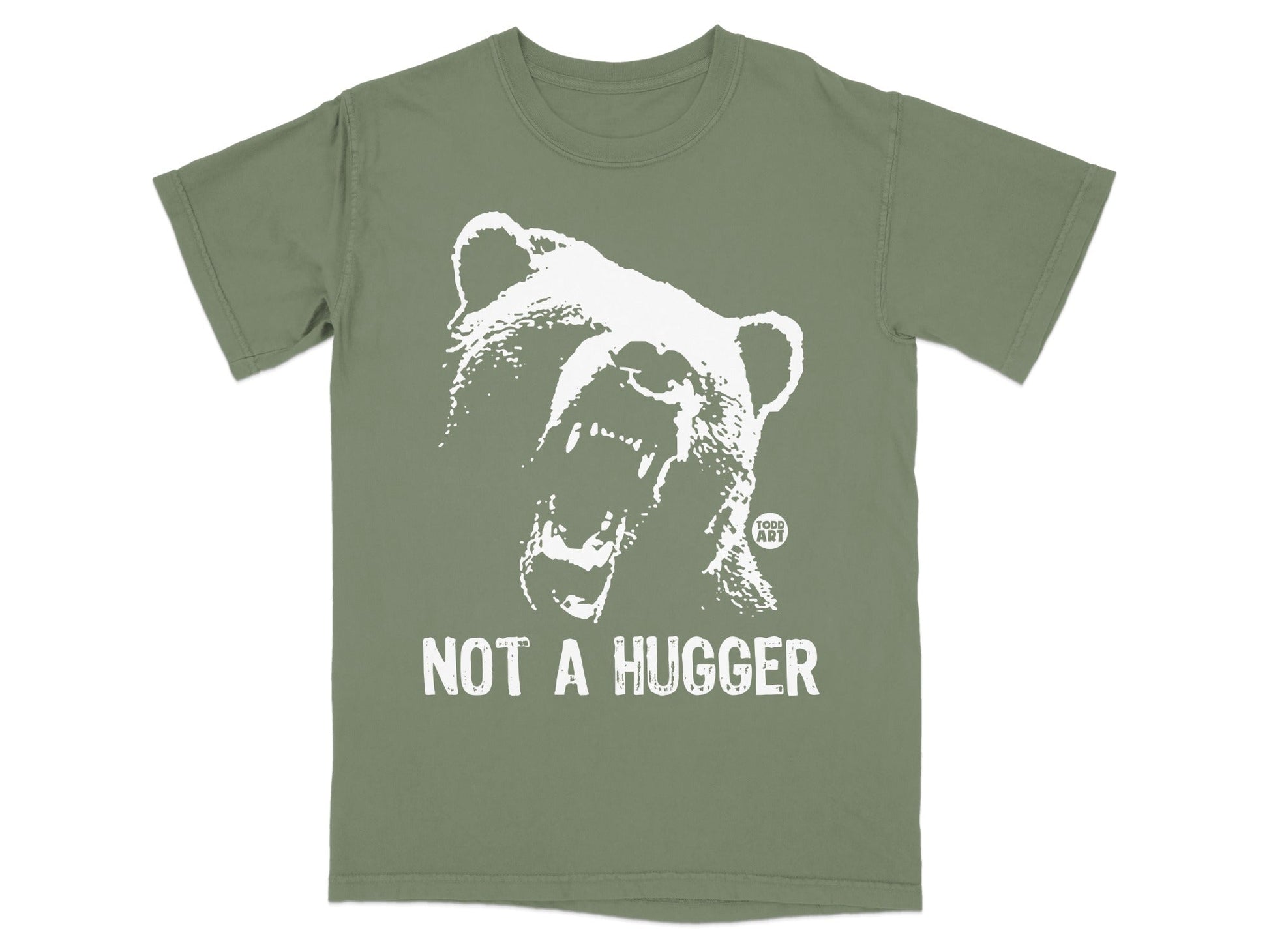 Not A Hugger Graphic Design Bear T-Shirt