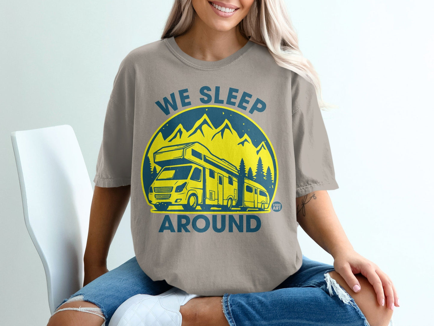 We Sleep Around RV Camper Graphic Tee for Relaxed Adventurers