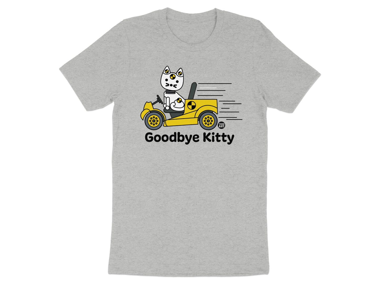 Goodbye Kitty Racing Car Graphic T-Shirt