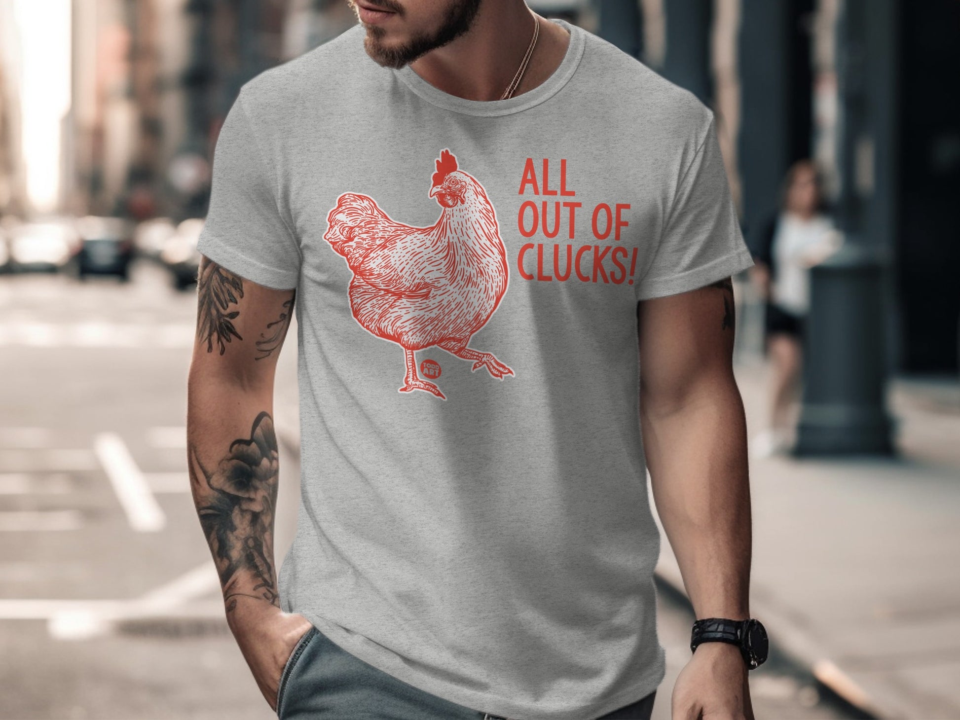 All Out of Clucks Funny Chicken Graphic T-shirt