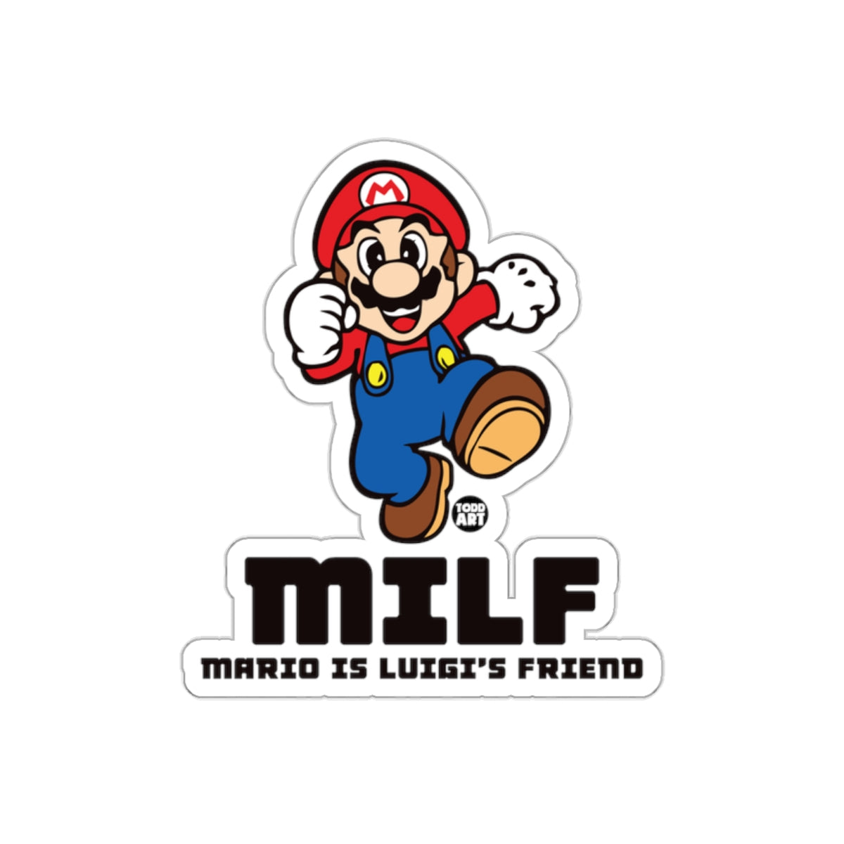MILF Mario Is Luigis Friend Cartoon Illustration sticker
