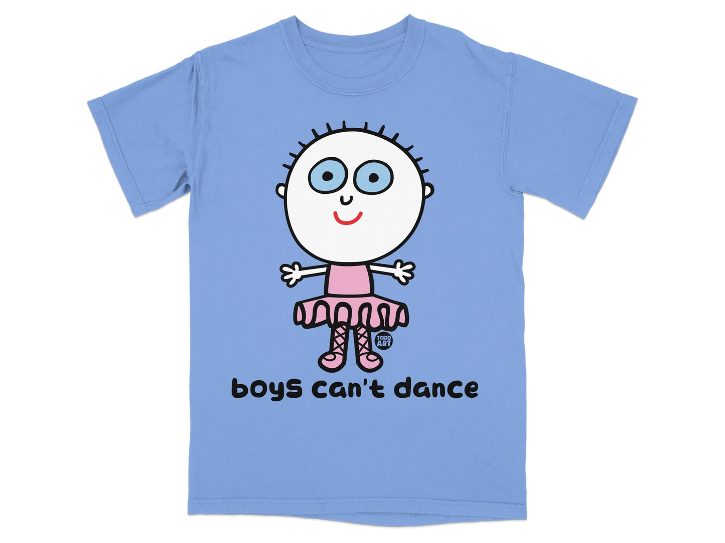 Boys Can't Dance Cartoon Character T-Shirt Design