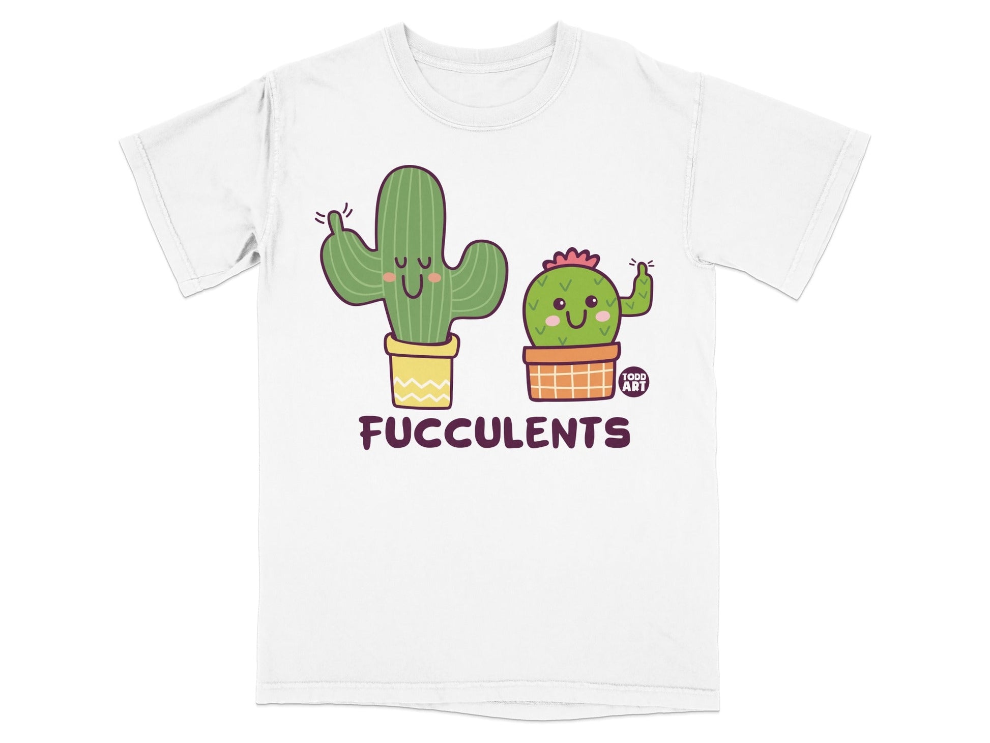 Cute Cactus FUCCULENTS Graphic Todd Art T-shirt