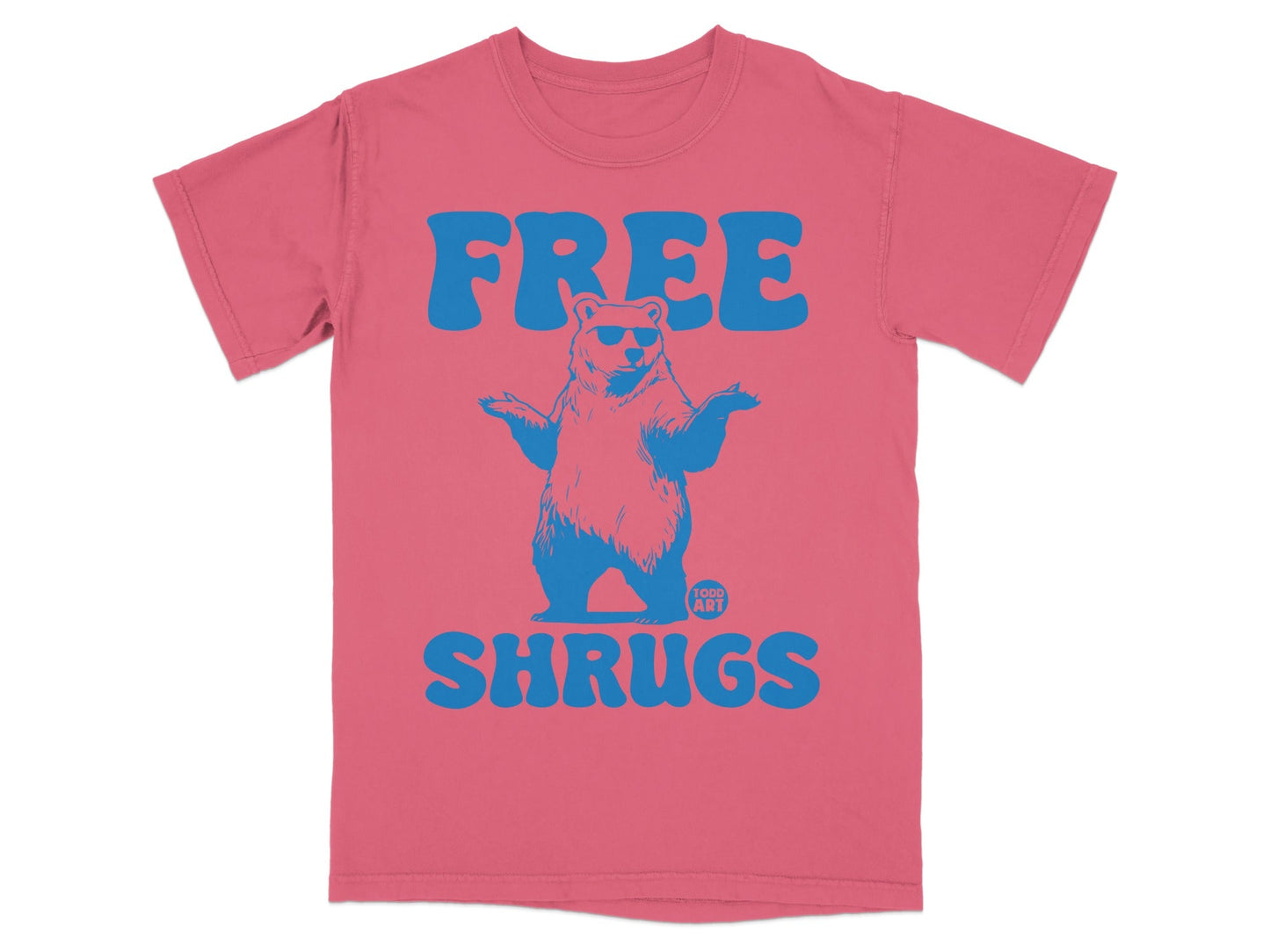 Free Shrugs Funny Bear Graphic T-Shirt