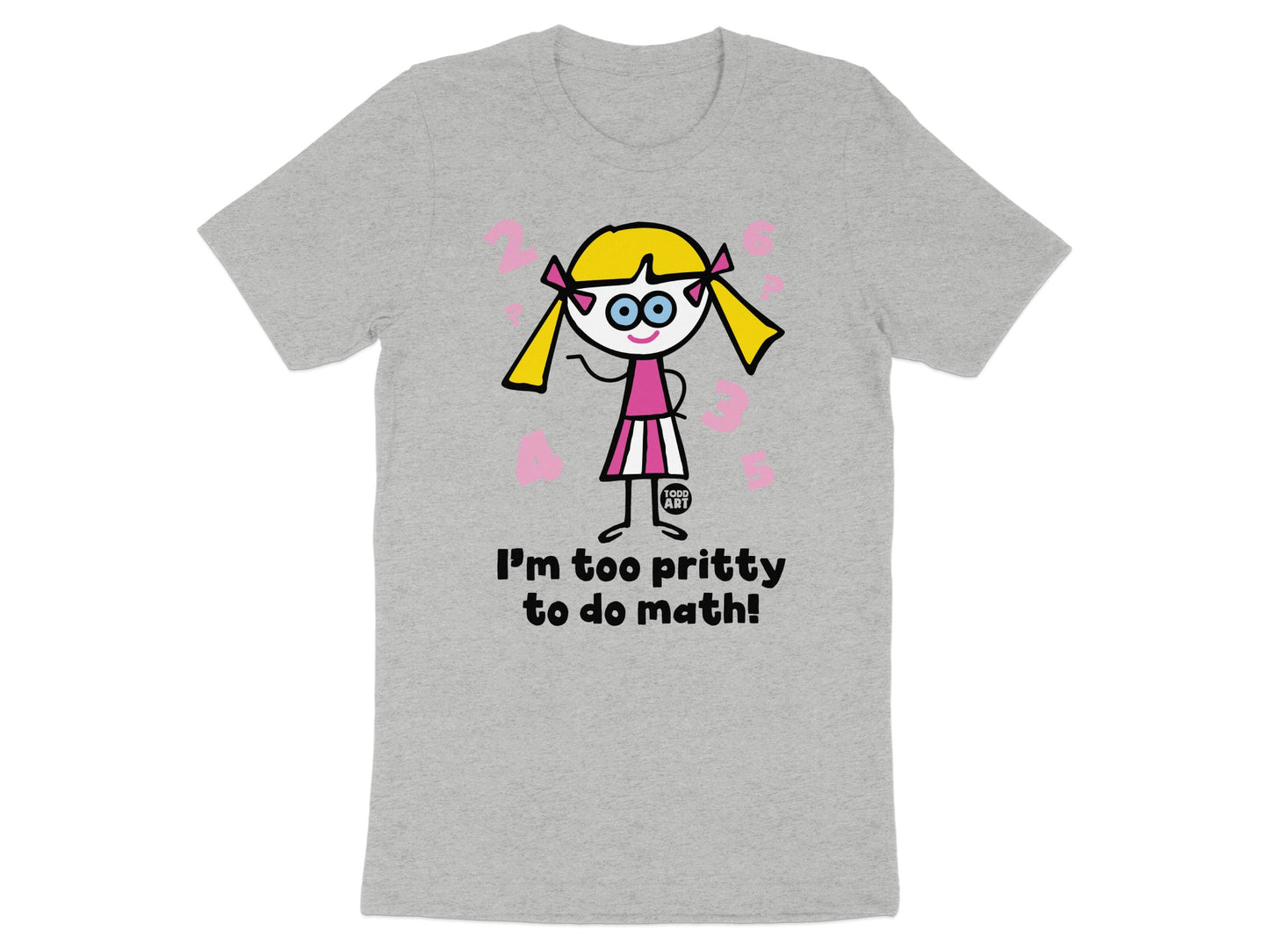 Cute Cartoon Girl Math Graphic Tee Shirt