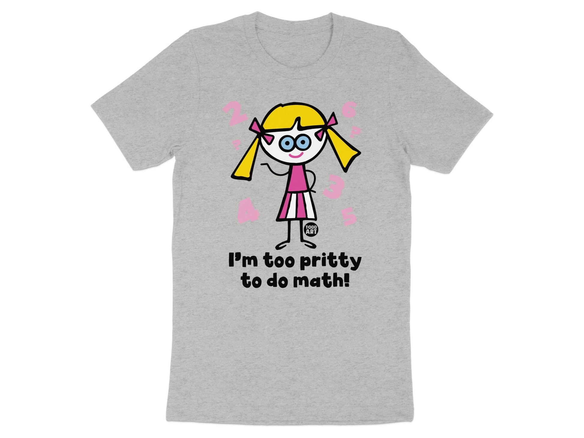 Cute Cartoon Girl Math Graphic Tee Shirt