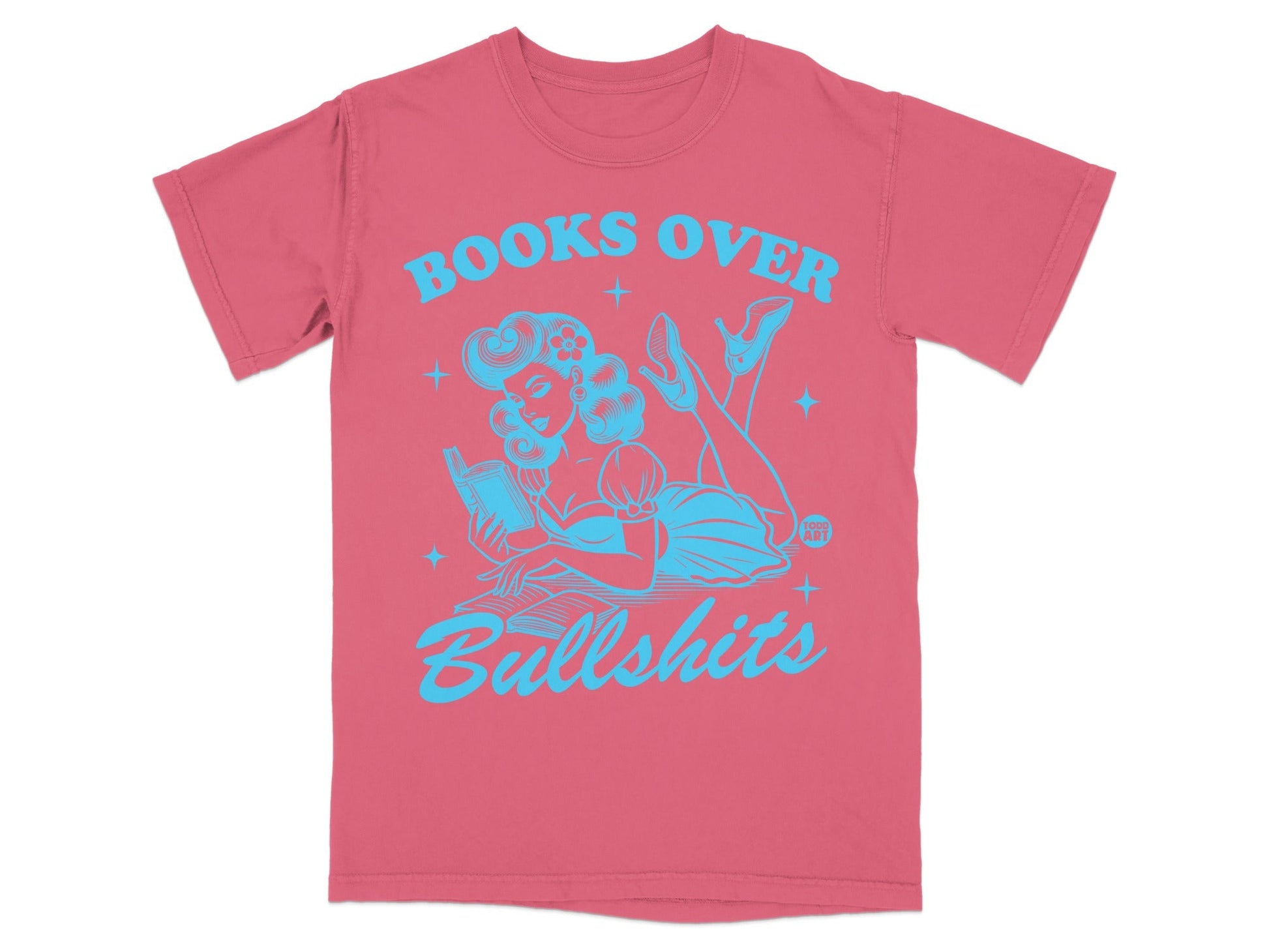 Books Over Bullshits Graphic Tee for Book Lovers