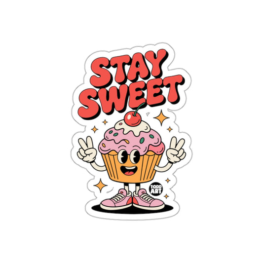 Stay Sweet Cupcake Character Sticker Design