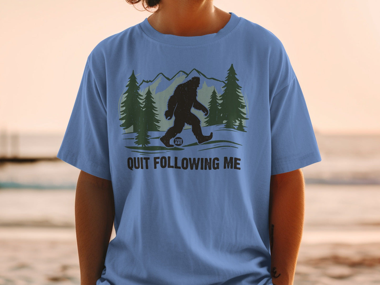 Quit Following Me Bigfoot Graphic Tee Shirt