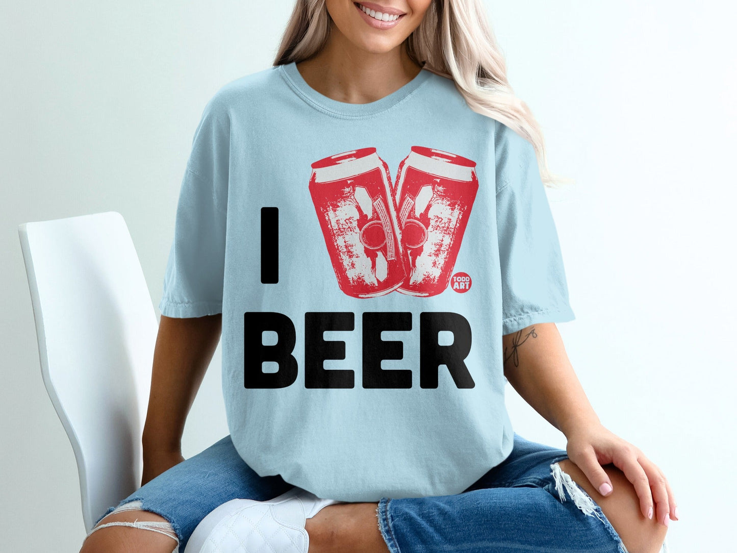 I Beer Cute Graphic Oversized Unisex T-shirt