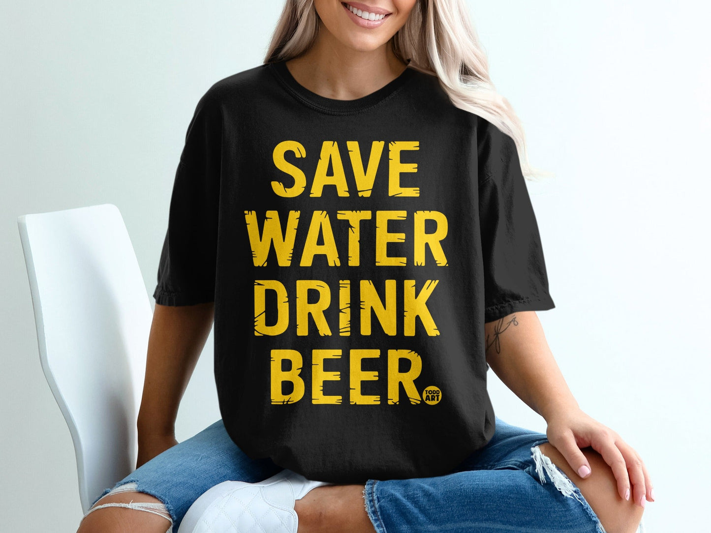 Save Water Drink Beer Graphic Tee Shirt