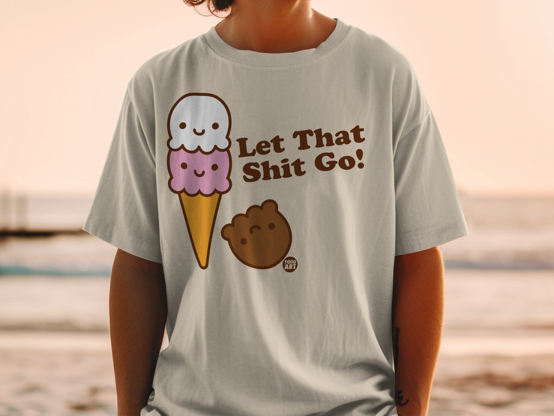 Let That Shit Go Ice Cream Design Shirt