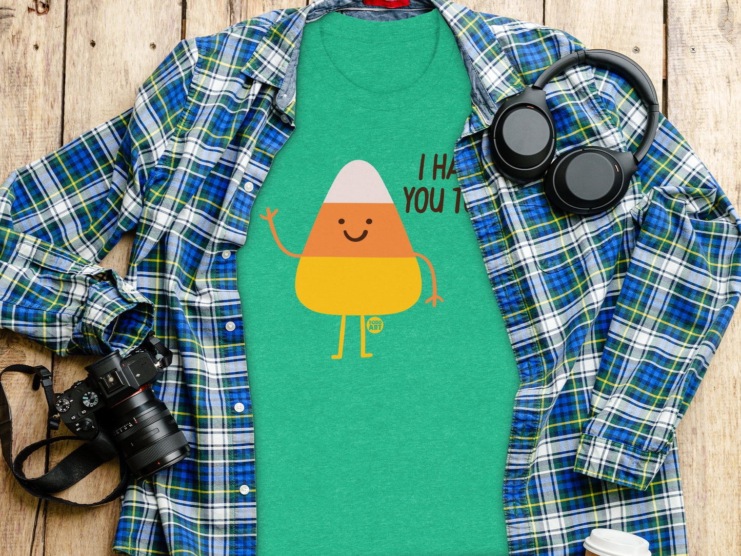 I Hate You Too Candy Corn Graphic Tee product type
