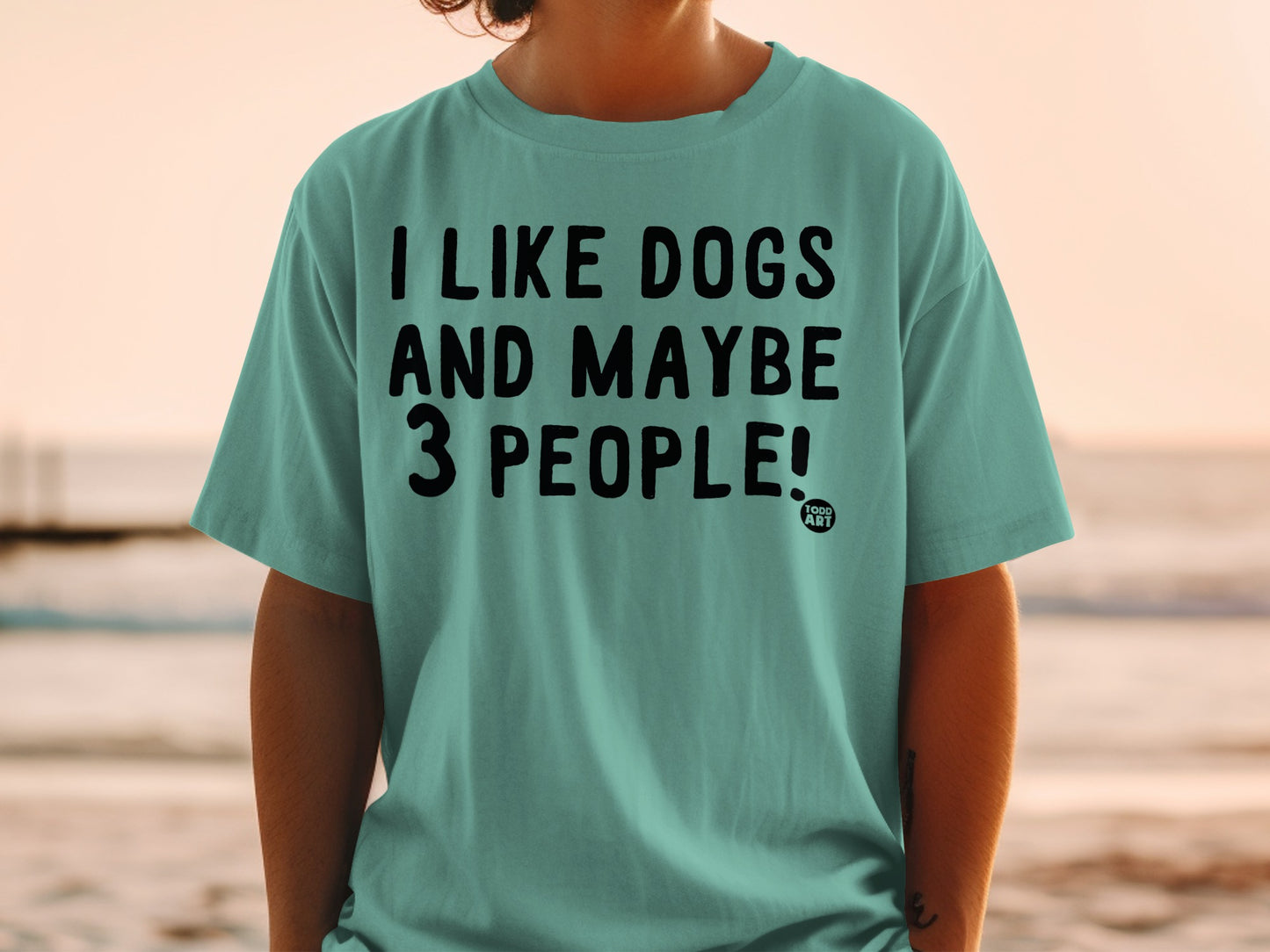 I Like Dogs And Maybe 3 People Humorous T-Shirt