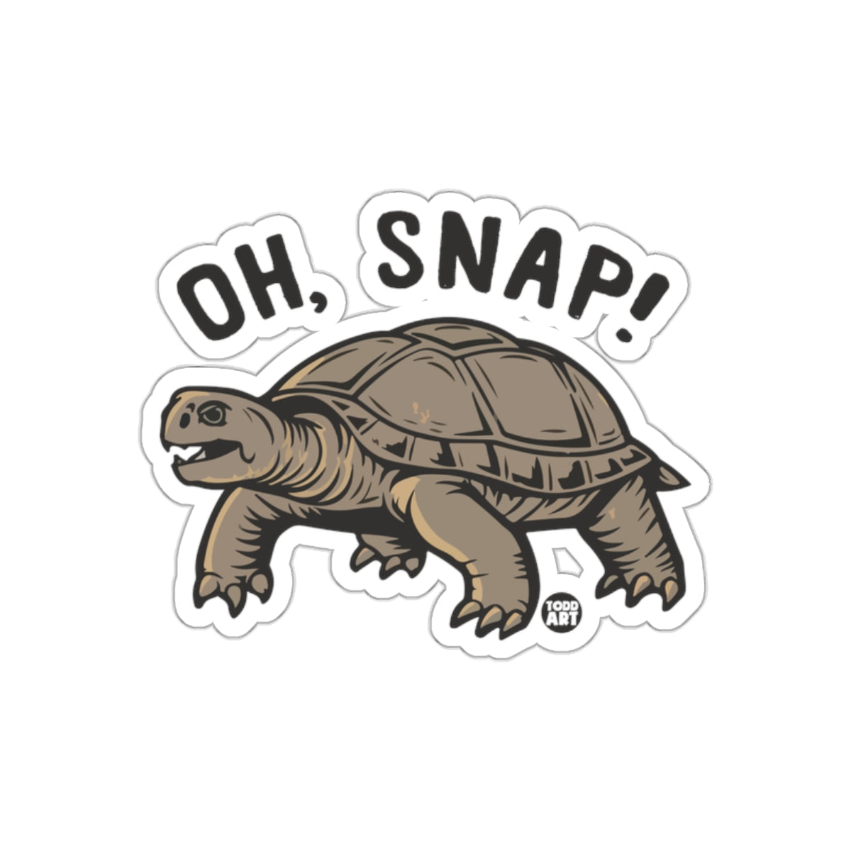 Oh Snap Cartoon Turtle Sticker Fun Art Product