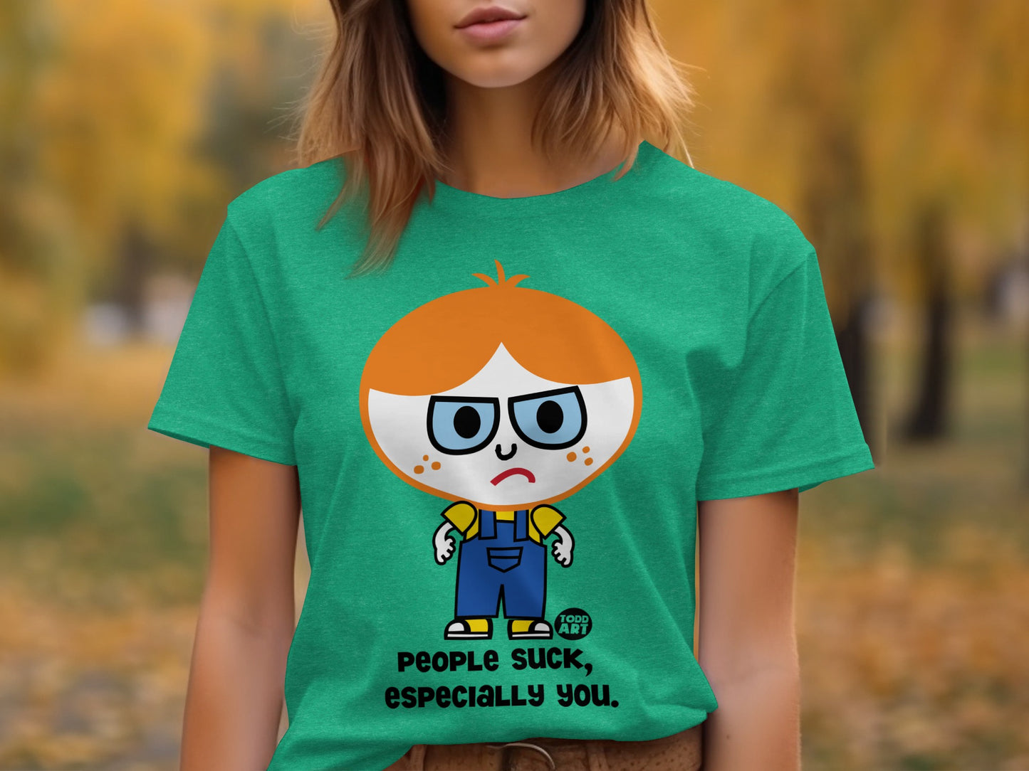 People Suck Especially You Cartoon Character T-Shirt