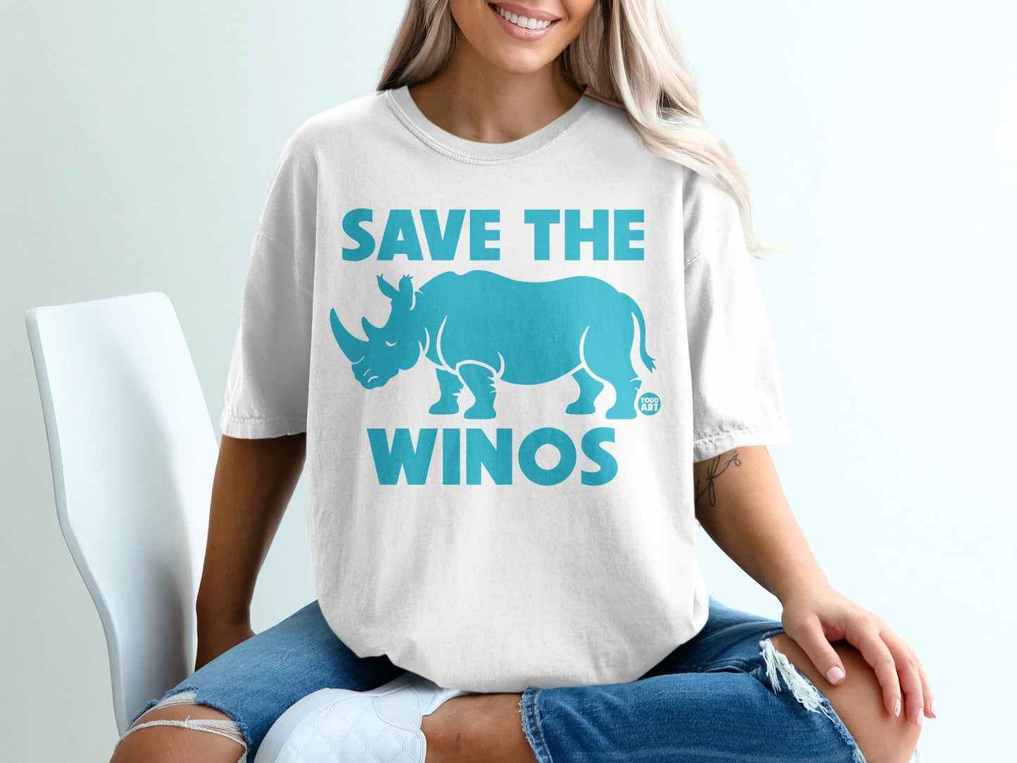 Save the Winos Rhino Graphic Tee Shirt Design
