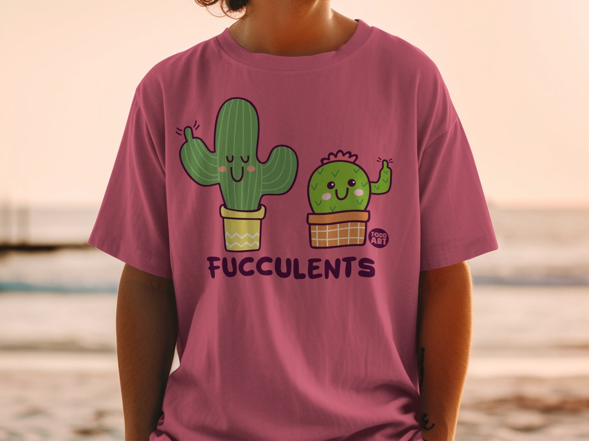 Fun Cactus Design Succulents Graphic T-Shirt