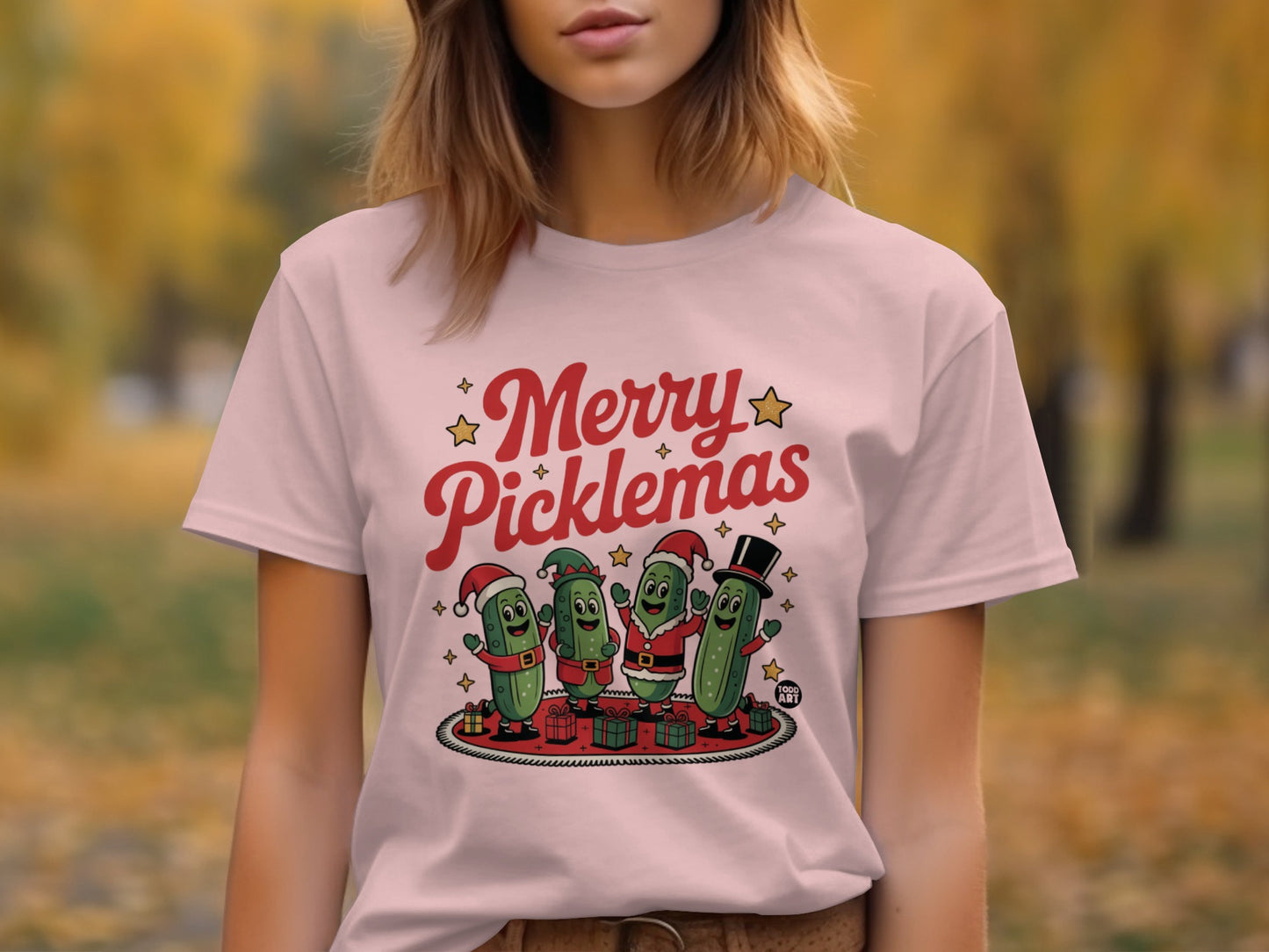 Merry Picklemas Festive Fun Graphic T-Shirt