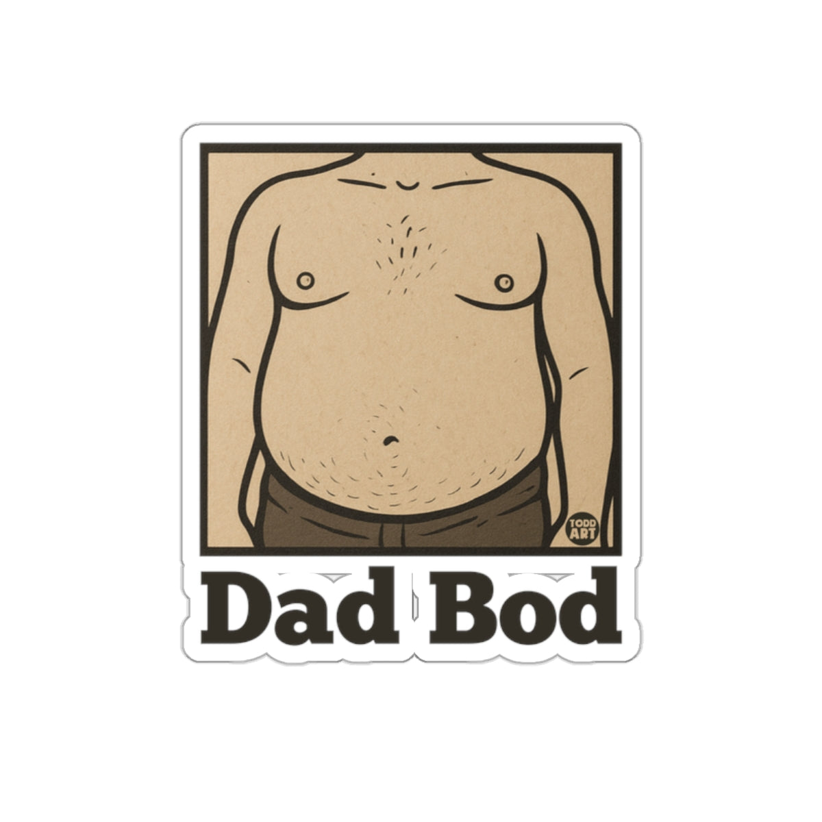 Funny Dad Bod Graphic Sticker Fun Fatherhood Humor