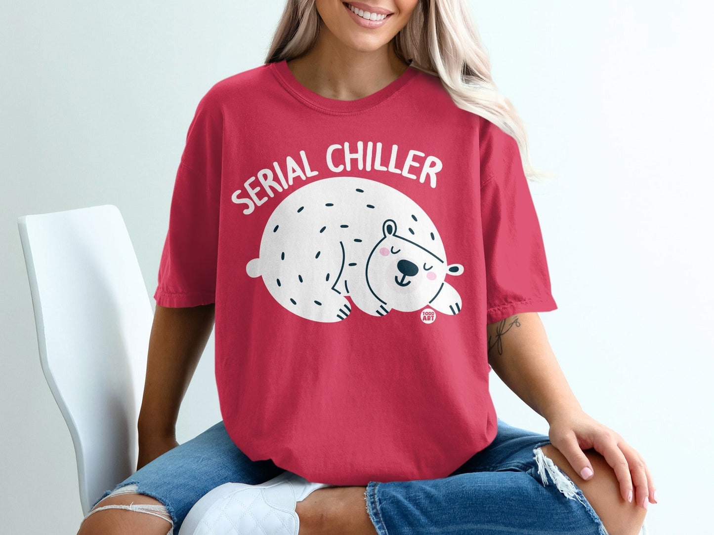 Fun Graphic Serial Chiller Polar Bear T-shirt