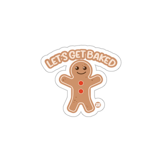 Let's Get Baked Gingerbread Man Sticker Fun Decor