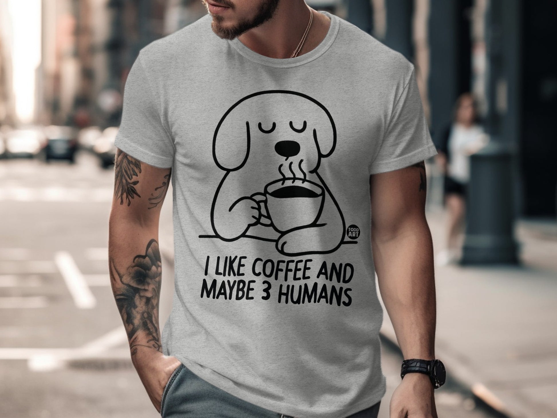 I Like Coffee And Maybe 3 Humans Graphic T-Shirt