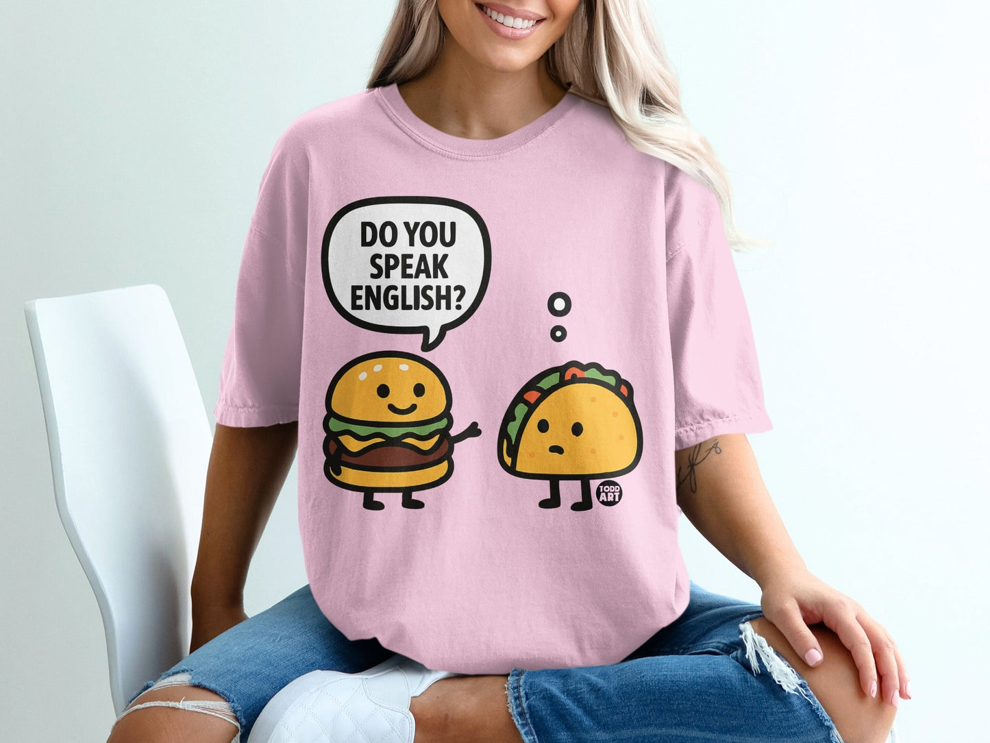 Do You Speak English Burger and Taco Graphic T-shirt
