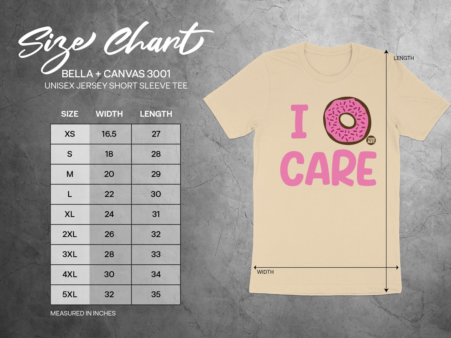 I Donut Care Graphic Short Sleeve Tee Shirt