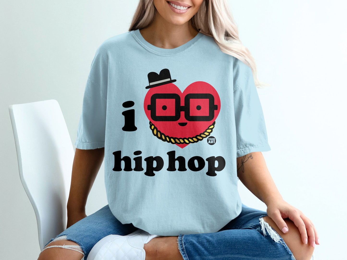 I Heart Hip Hop Graphic Oversized T-Shirt Apparel